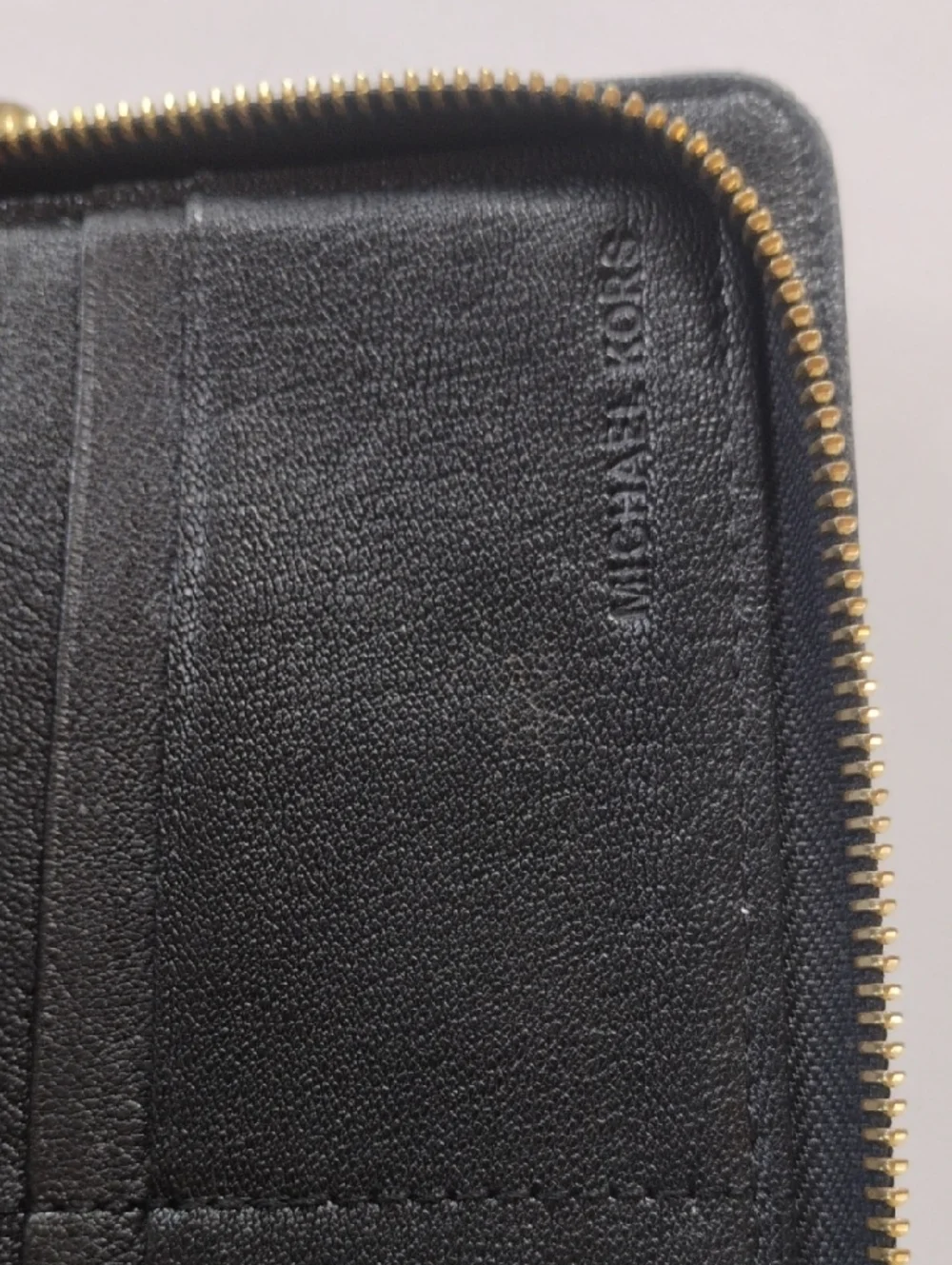 Michael Kors Black Wallet with Gold MK Medallion
